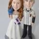 wedding cake topper Baseball cake topper funny cartoon bride & groom figure figurines