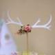Boho Chic Antlers with Flowers Centerpiece - Rustic Bohemian Antler Centerpiece//Boho Baby Shower Decor//Antlers Birthday Cake Topper