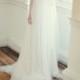 Long lace veil with ethereal, hand pieced floral lace edging - pale ivory