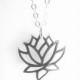 Tiny Lotus Necklace, Lotus Flower Charm, Sterling Silver, Tiny Charm Necklace, Dainty Necklace, Yoga Jewelry, Charm Necklace, Gift Necklace