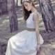 Ivory 50s Wedding Dress Original 50s Style Bridal Lace Dress Tea Length Dress - Handmade by SuzannaM Designs