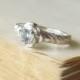 Flower Engagement Ring 4mm White Topaz Gemstone Ring Sterling Silver Sweetest Promise Ring