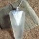Sea glass pendant// Silver leafing// Sterling silver chain// Bridal Jewelry// Beach Wedding// Genuine sea glass