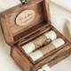 Personalized wedding ring box. Wooden ring box. Ring holder with ribbon in various color. Ring bearer.