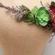 Succulent Flower Crown Wedding Headband, Flower Headpiece Rustic Bridal Flower Wreath of Green Succulents