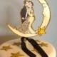 14 Karat Gold Glitter Cake Topper -Featured in Brides Magazine -Vintage Inspired -Art Deco