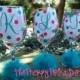 Personalized Preppy Polka Dot Wine Glass Bridesmaid Wedding Gifts