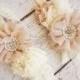 Rustic Bridal Sash- Bridal belt- Rhinestone bridal sash- Vintage inspired bridal sash- champagne wedding sash- Flower girl sash- belt- sash
