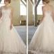 Stunning A-line Illusion Neckline & Back Lace Wedding Dresses