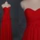 Floor length chiffon bridesmaid gowns in red,simple women dress for wedding party,affordable bridesmaid dresses long hot.