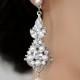 White Pearl Wedding Earrings Vintage Bridal earrings Swarovski Crystal Wedding Jewelry PARIS