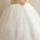 Flower Girl Dresses - IVORY With Peach (FD0FL) - Wedding Easter Junior Bridesmaid - For Children Toddler Kids Teen Girls