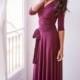 Long burgundy dress, Long wrap dress, 3/4 sleeve gown, Long sleeve maxi dress, Convertible wrap dress, Marsala long dress, Evening dress