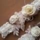 White wedding garter set, ivory garter set, wedding garter set, blush garter, lace garter set, garter set, floral garter, wedding items