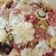 Handmade fabric flower bridal bouquet