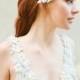 Ivory Beaded Lace and Pearl Bridal Headband, Wedding Hair Accessory - Style 318