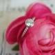 Bezel Set, .4 Carat, 4.5mm, Rope Style Engagement Ring, Man Made Diamond Simulant, Wedding Ring, Bridal Ring, Promise Ring, Sterling Silver