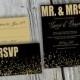 PRINTED Gold Glitter/Confetti Invitation - Wedding or Celebration