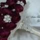 BURGUNDY WINE BOUQUET - Custom Jeweled Bridal Brooch Bouquet, Broach Bouquet, Brooch Bouquet, Gem Bouquet