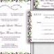 Wedding Invitation, RSVP Card & Return Address Labels - Template Set - INSTANT DOWNLOAD - Floral Print with Birds - Photoshop - 5x7