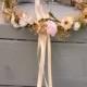 Champagne pink Blush flower crown Destination Wedding Bridal headpiece rose quartz dried hair wreath Accessories babys breath halo
