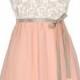 Lily Boutique Sonoma Sunset Lace Dress In Cream/Pink Lily Boutique