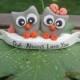 Custom Love Owls Clay Cake toppers