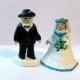 Wedding décor Wedding Cake Toppers 2 Figures Sculpture Dolls Bride and Groom  Handmade Hand painted Ready to Ship