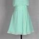 Mint A-Line/Princess Scoop Short-Mini Chiffon Bridesmaid Dress/Homcoming Dress