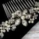 Vintage Style Pearl and Crystal Hair Comb, Pearl Bridal Hair Comb, Wedding Hair Comb, Floral Bridal Headpiece, Bridal Hair Jewelry