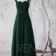2015 Dark Green Bridesmaid dress, Long Sweetheart Wedding dress, Double Straps Prom dress, Hollow Back Maxi dress floor length (G157)