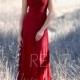2015 Wine Red Bridesmaid dress, Long One Shoulder Wedding dress, Prom dress Maxi dress, Womens Formal dress Rosette dress floor length(T135)