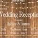Vintage Lights Wedding Reception Invitation on Wooden Background, Reception Only Invitation, rustic wedding invitation-Print Your Own