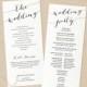 Wedding Programs Template,Printable Programs, Instant Download, Editable Artwork and Text Colour, Edit in Word or Pages