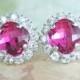 Pink Crystal Earrings,fuchsia Earrings,swarovski Earrings,bridal Earrings,bridesmaid Earrings,fuchsia Wedding,swarovski,fuchsia,hot Pink