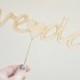 Cake topper - "we do" with stick - wedding topper,  wooden lettering, natural wood, laser cut, unfinished wood, unpainted, plywood