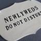 Newlyweds Do Not Disturb Wedding Sign to Hang on Door and Use as Photo Prop - Available in silver, gold or black letters