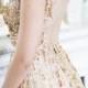 Modern Gatsby-Inspired French Wedding   Sparkly Gold Dress