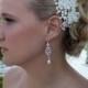 Ivory rhinestone wedding hair flower comb, wedding hair accessories, wedding flower comb, hair flower comb, ivory hair flower 205297273