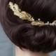 Gold Hair vine Wedding headpiece, Bridal hair accessory, gold wreath Bohemian circlet, vintage wedding dress accessory