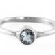 White Gold Ring Simple Blue Topaz Engagement Rings