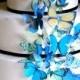 Wedding Cake Topper Blue and Green EDIBLE Butterflies - Edible Butterfly Wedding Cake & Cupcake Toppers, PRECUT and Ready to Use