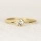 Hexagon Diamond Engagement Ring In 14k Gold,Wedding Diamond Ring,Simple And Dainty Diamond Engagement Ring