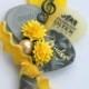 Yellow and Gray Guitar Pick Boutonniere - Choose Color