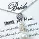 Mother of the groom ,mother of the bride gift,mother on law gift,thank you for raising the man of my dream,box & card ,blue bridal jewelry