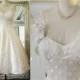 50shouse_ 50s inspired vintage fee Polka dots tulle V neckline tea length wedding dress_ custom make