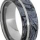 Wedding Sale Cobaltium Mokume Gane Ring With Titanium Sleeve, Black and Blue Wedding Band, Commitment Ring