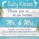 Wedding Invitation - Turquoise Beach Sandy Toes Salty Kisses