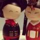 Custom (Traditional Korean Bride and Mexican Groom) Wedding Cake Toppers