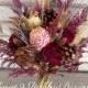 Fall bridal bouquet - dried flowers - peonies - peony - pinecone bouquet - wheat - lavender - bridesmaid bouquet rustic bouquet